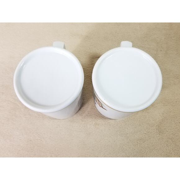 Norman Rockwell Coffee Mug Tea Cup 4 1/2" Gold Trim 1985 Drinkware 11oz x2 - Picture 11 of 12